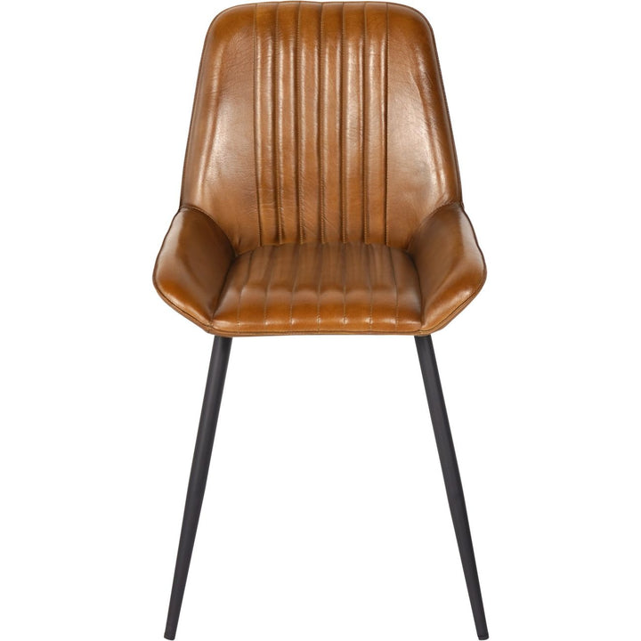 Libra Interiors Pembroke Chair in Cognac Brown – Set of 2