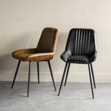 Libra Interiors Pembroke Chair in Cognac Brown – Set of 2