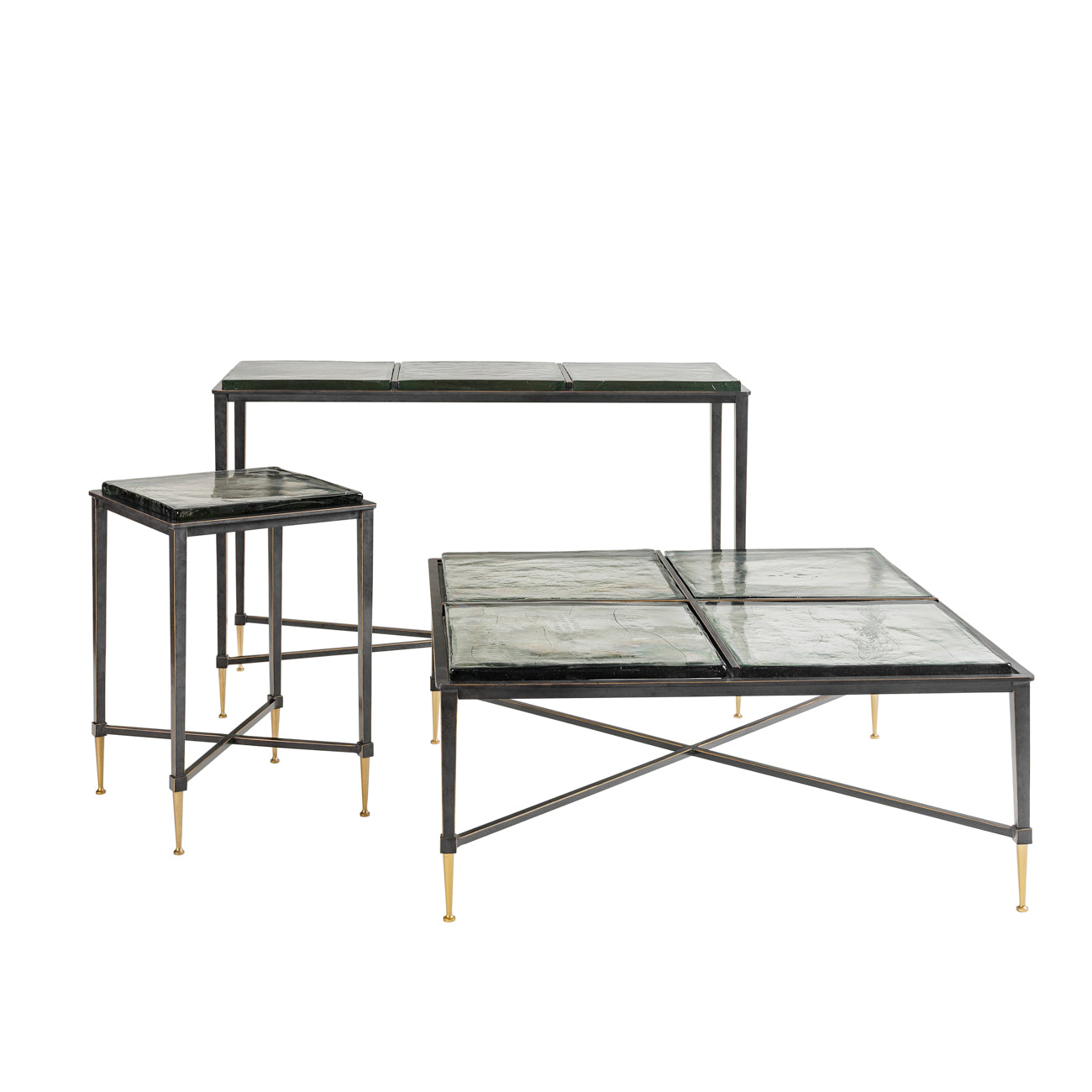 Libra Interiors Stella Square Glass Console Table