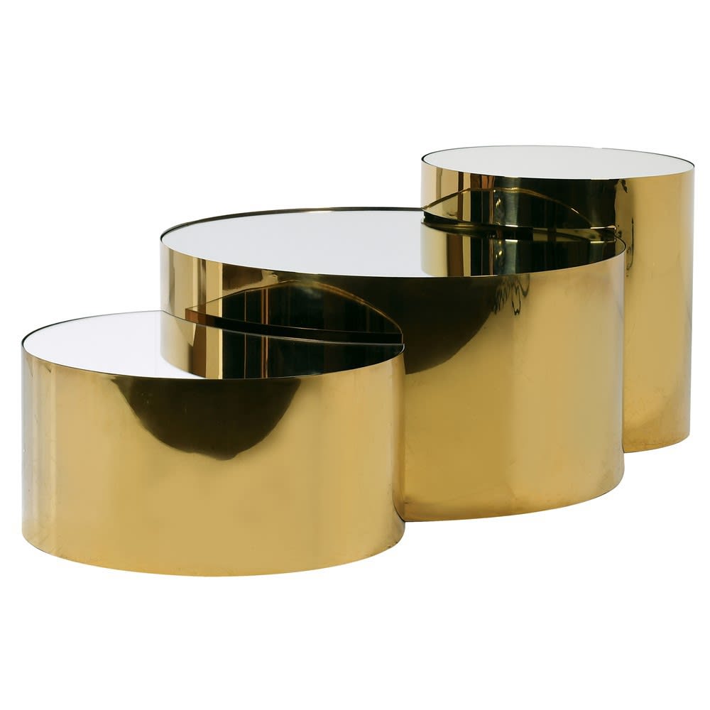 Limora Nesting Tables with Gold Mirror - Excess Stock