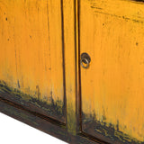 Lingbao Burnished Ochre Cabinet with 4 Doors in Pine Wood