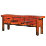 Lingbao Cabinet with Burnt Orange Finish