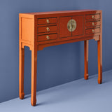 Lingbao Console Table – Vintage Orange