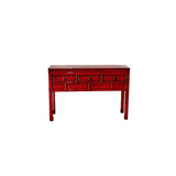 Lingbao Console Table – Vintage Red