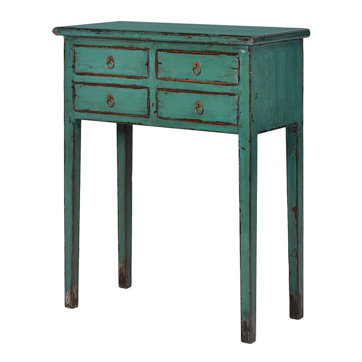 Lingbao Peacock Console Table in Turquoise Green