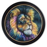 Lion Print 'Courage' by Amy Ansell - Oxford Round Frame