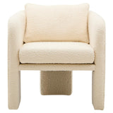 Lira Curved Armchair – Ivory Boucle