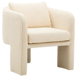 Lira Curved Armchair – Ivory Boucle