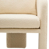 Lira Curved Armchair – Ivory Boucle