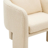 Lira Curved Armchair – Ivory Boucle