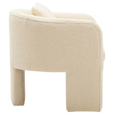 Lira Curved Armchair – Ivory Boucle