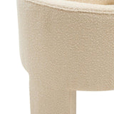Lira Curved Armchair – Ivory Boucle