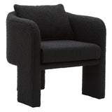 Lira Curved Armchair – Black Boucle