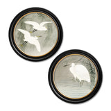 Little Egrets by Ohara Koson – Oxford Round Framed Print