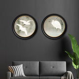 Little Egrets by Ohara Koson – Oxford Round Framed Print