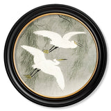 Little Egrets by Ohara Koson – Oxford Round Framed Print