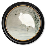 Little Egrets by Ohara Koson – Oxford Round Framed Print