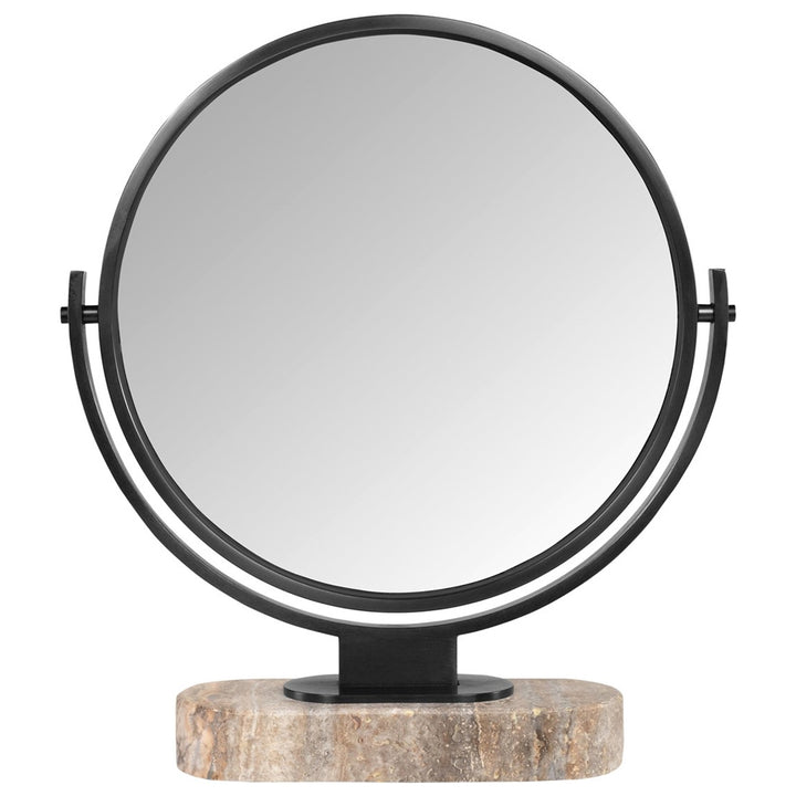 Livia Large Dressing Table Mirror – Brushed Black Chrome