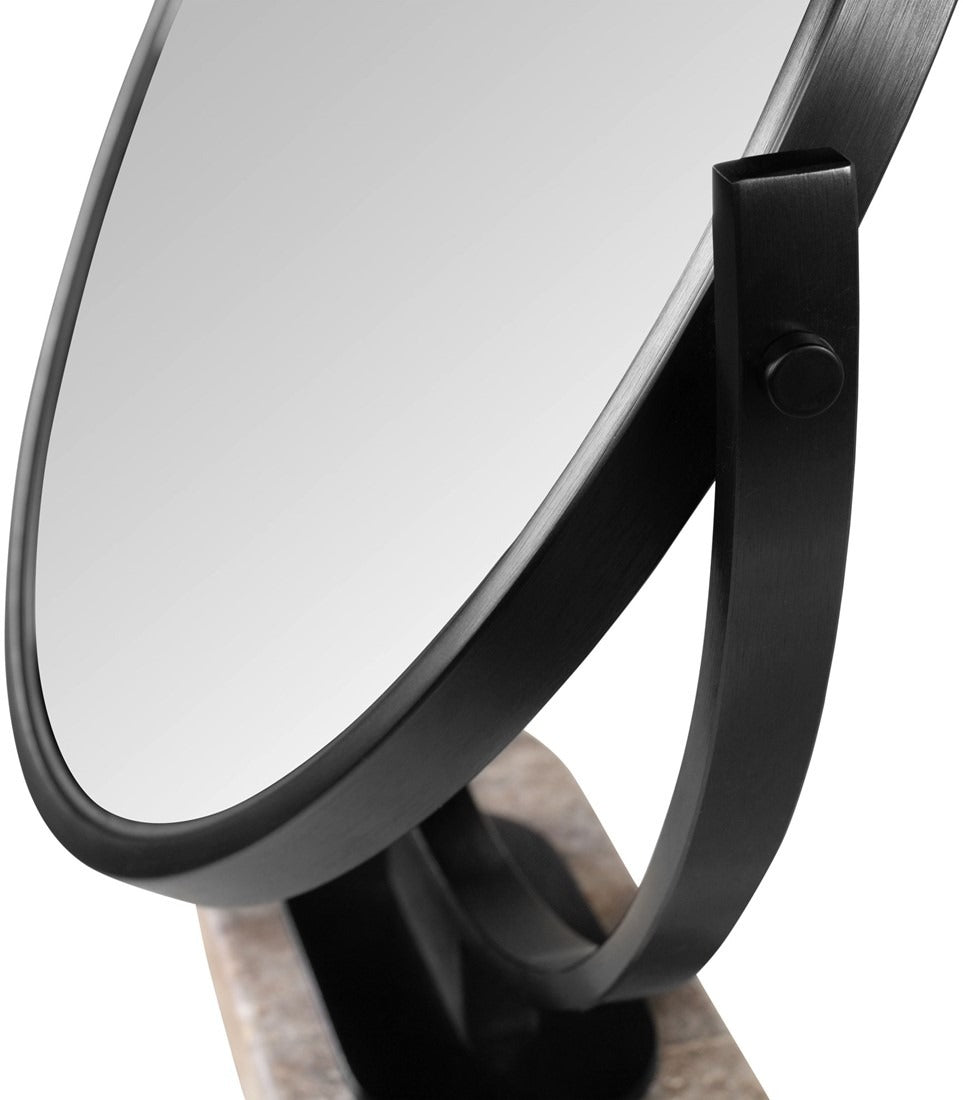 Livia Large Dressing Table Mirror – Brushed Black Chrome