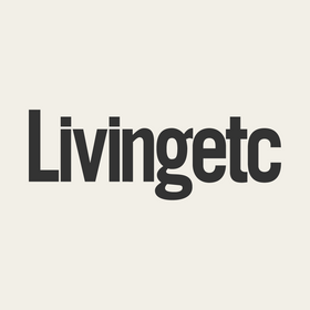 Black 'Livingetc' text on a beige background
