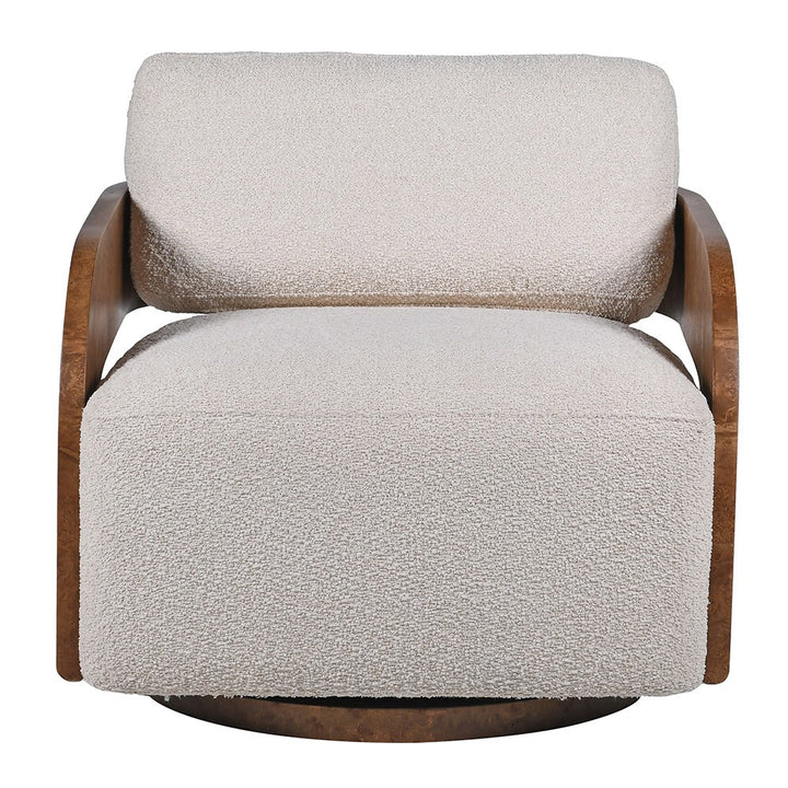 Loretta Swivel Chair – Cream Boucle