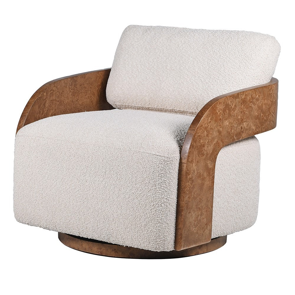 Loretta Swivel Chair – Cream Boucle