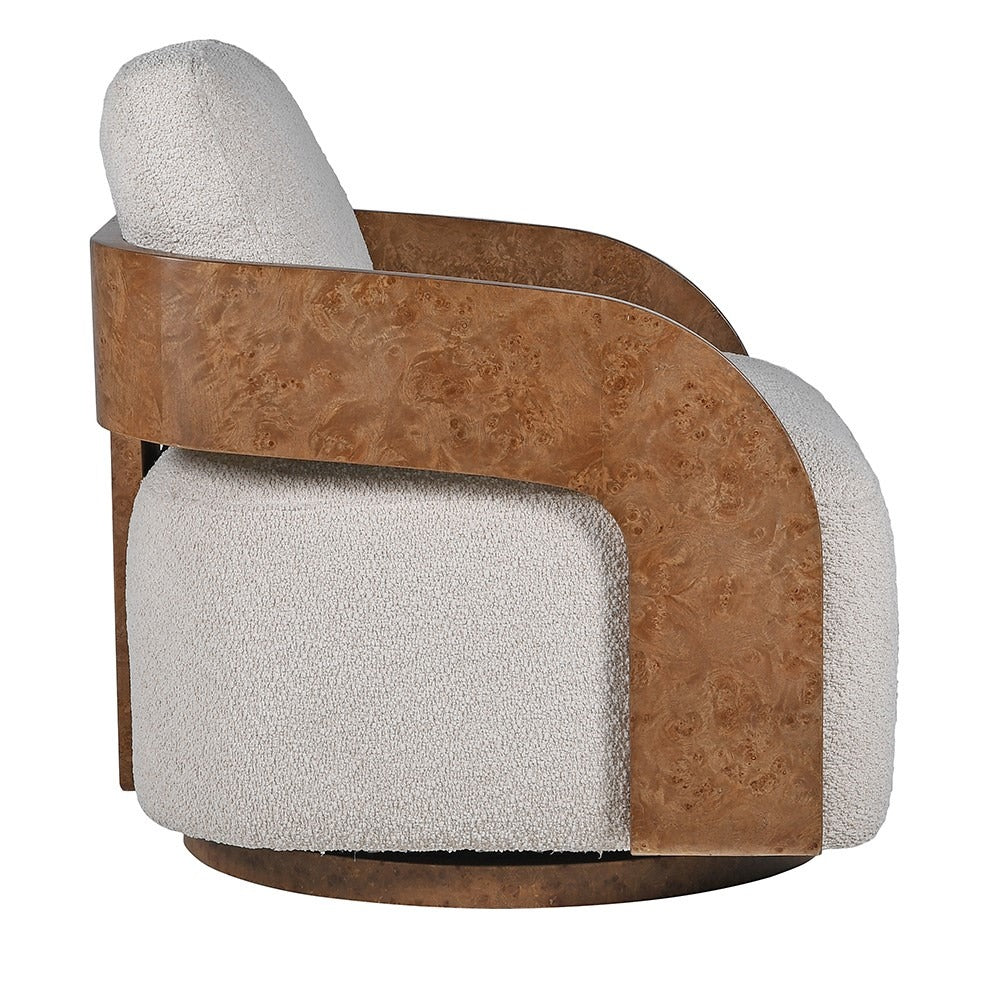 Loretta Swivel Chair – Cream Boucle