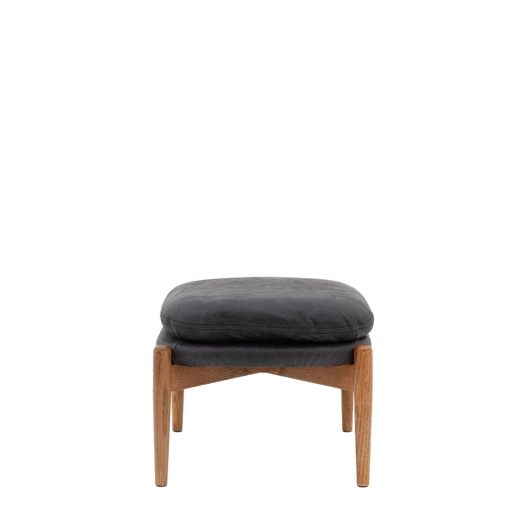 Luella Footstool – Antique Ebony Leather