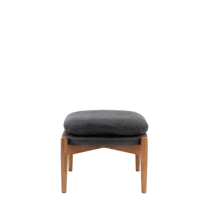 Luella Footstool – Antique Ebony Leather