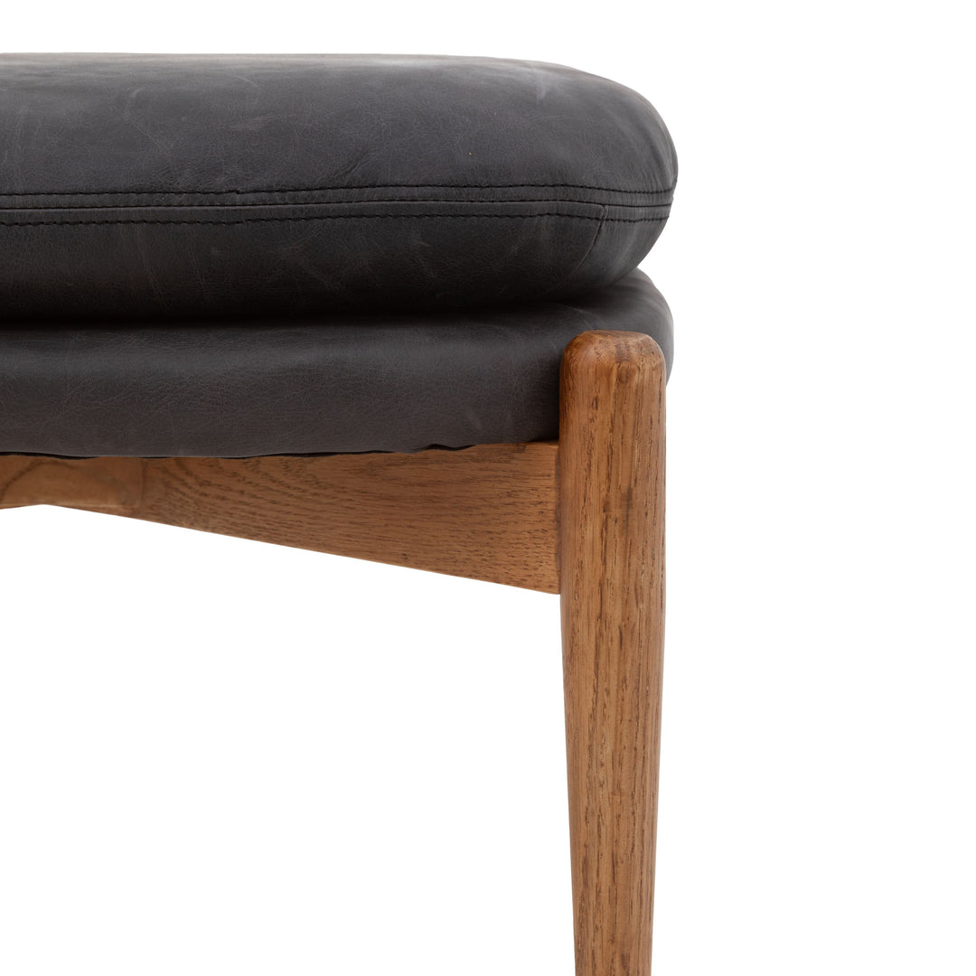 Luella Footstool – Antique Ebony Leather