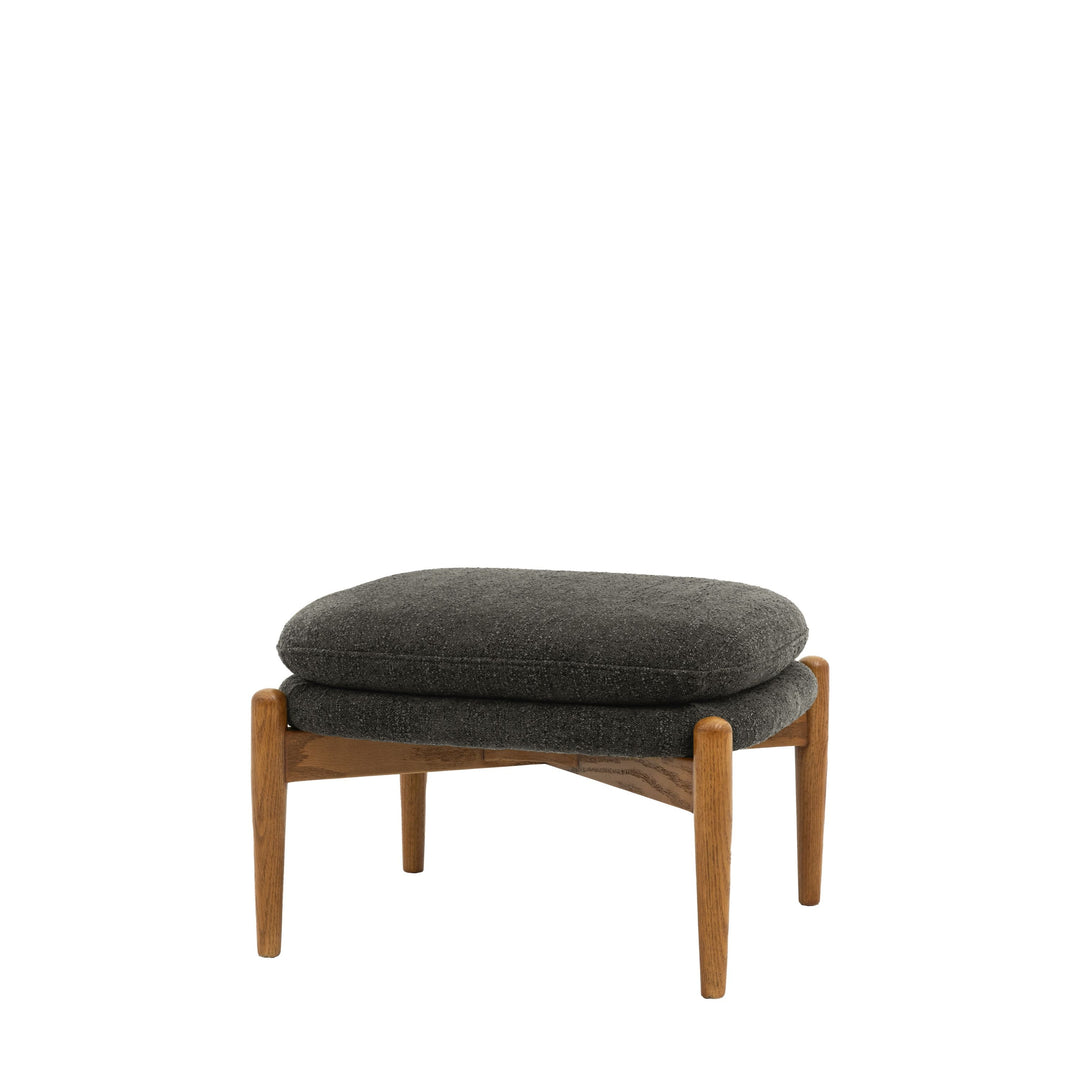 Luella Footstool – Charcoal Boucle