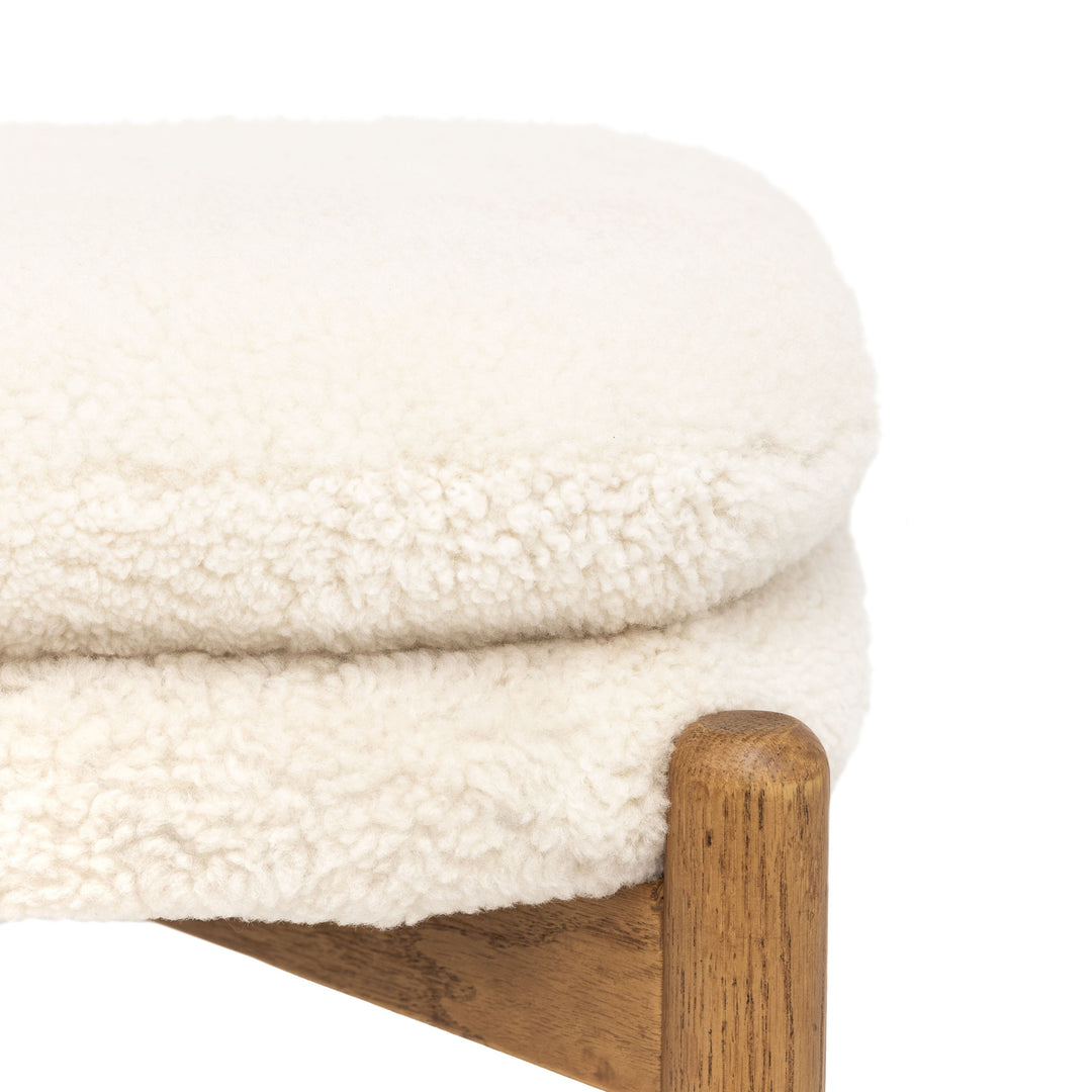 Luella Footstool – Cream Sheepskin