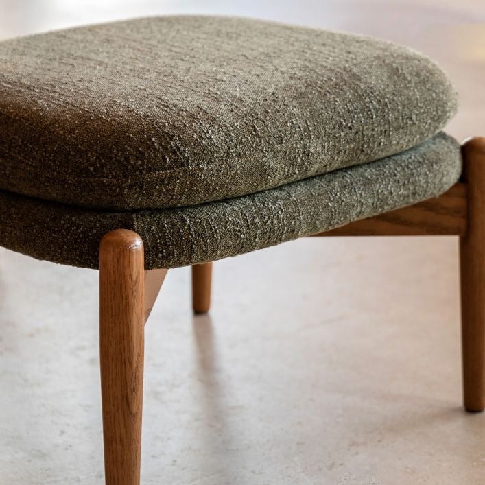 Luella Footstool – Green Boucle