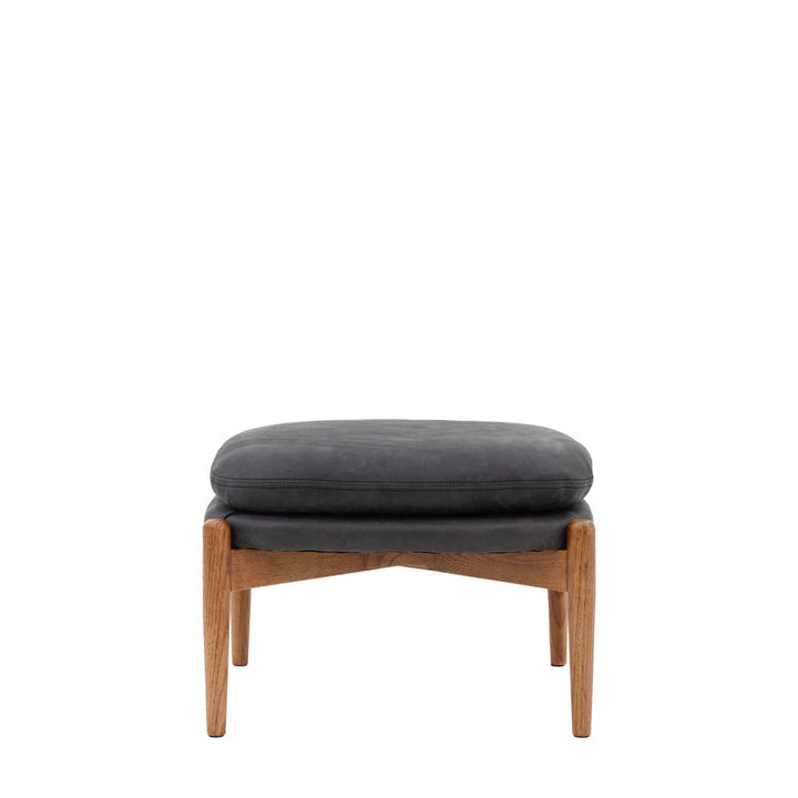 Luella Footstool – Antique Ebony Leather