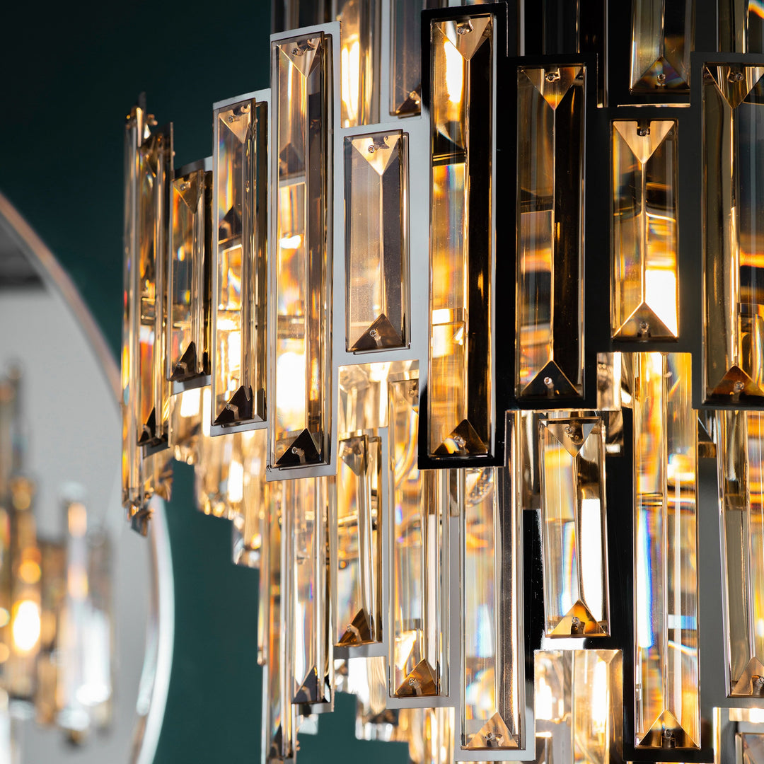 Lyra Chandelier in Champagne and Chrome – 12 Lights