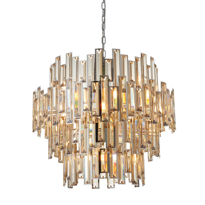 Lyra Chandelier in Champagne and Chrome – 15 Lights