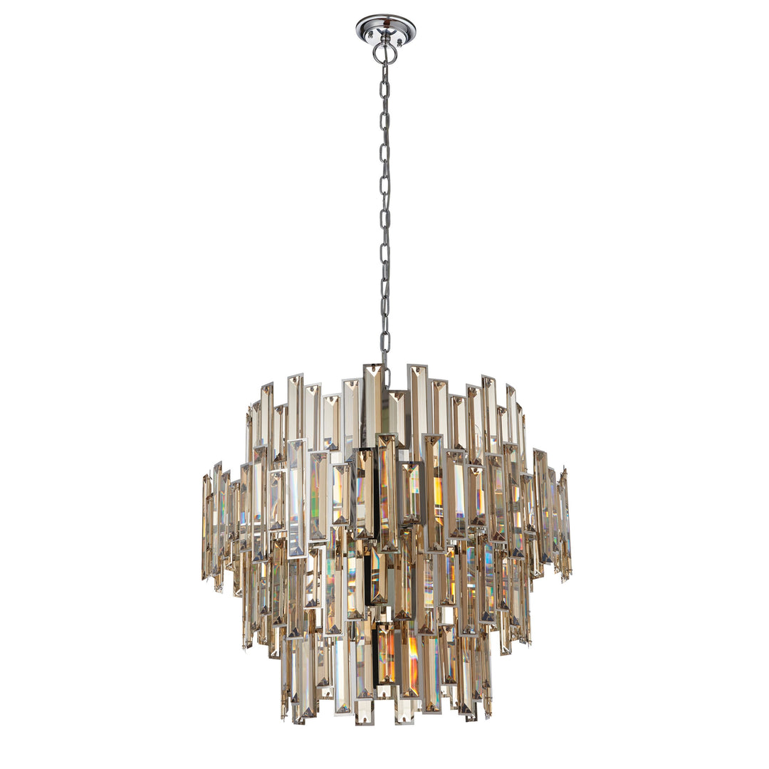 Lyra Chandelier in Champagne and Chrome – 15 Lights