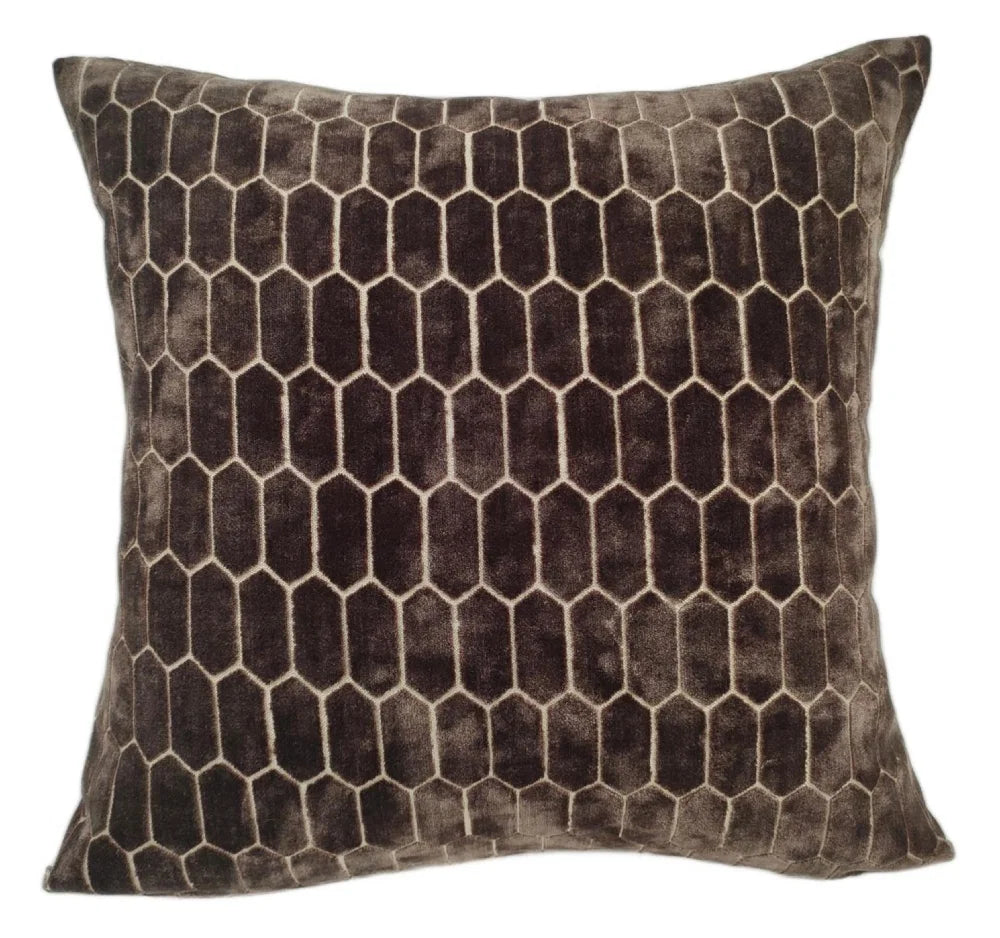 Malini Paul Moneypenny Modblock Large Cushion – Chocolate