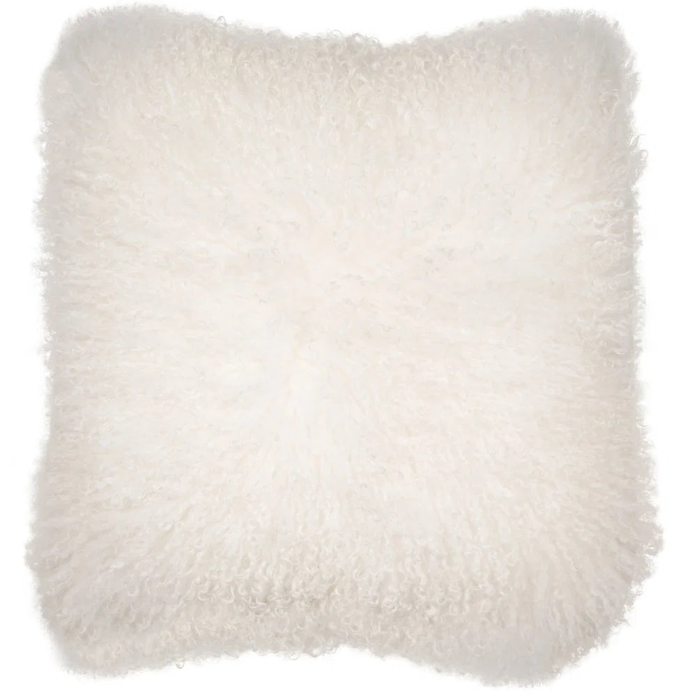 Malini Mongolian Cushion – White