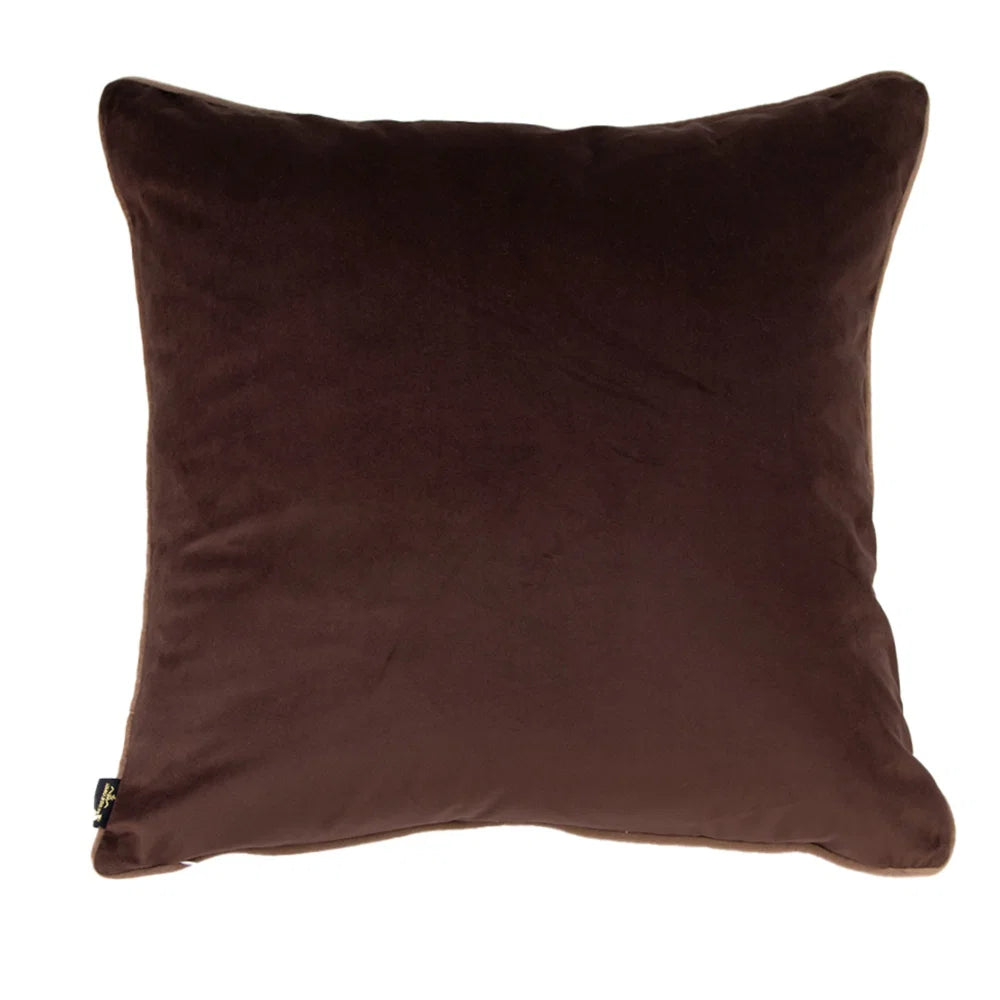 Malini Paul Moneypenny Twofaced Large Cushion – Chocolate & Taupe