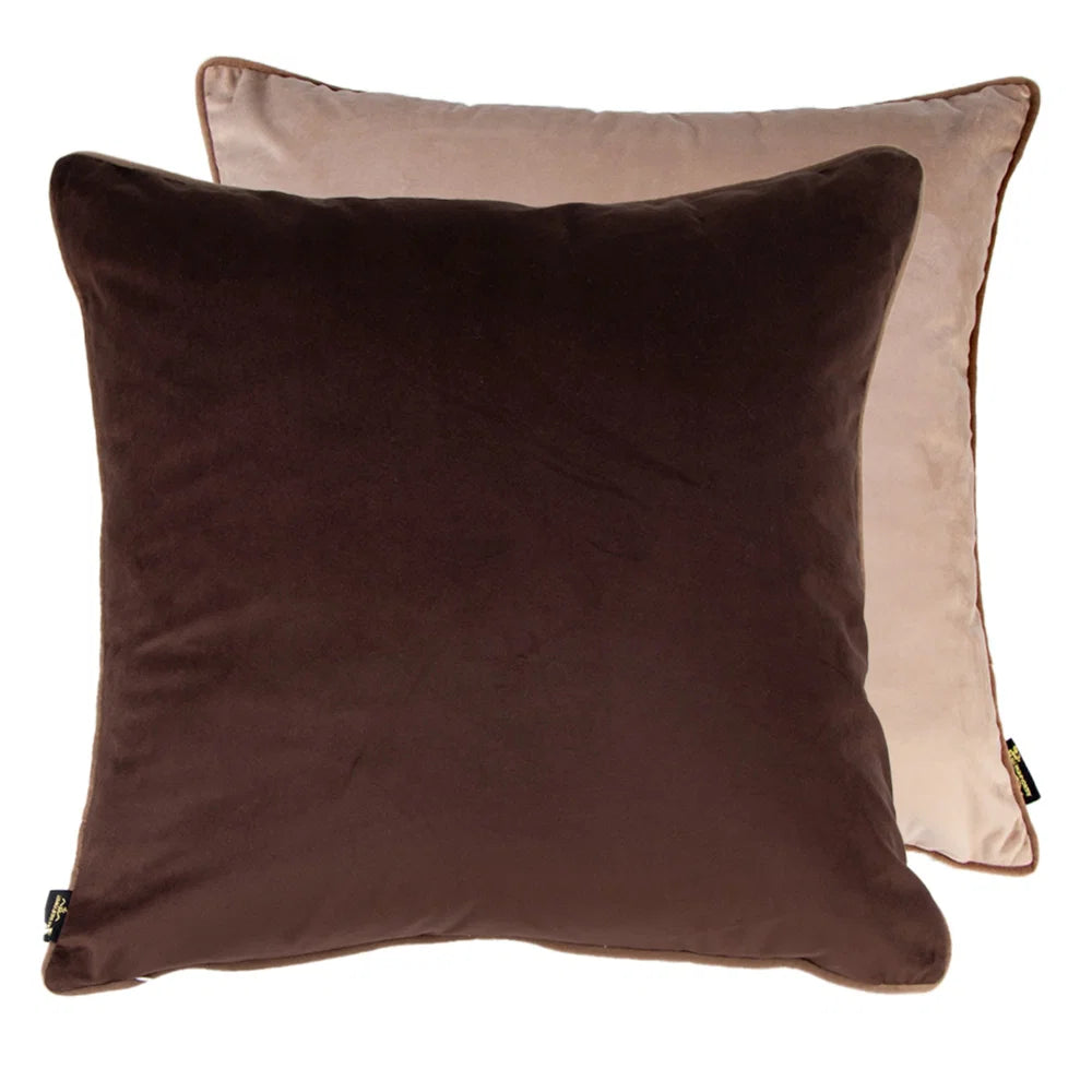 Malini Paul Moneypenny Twofaced Large Cushion – Chocolate & Taupe