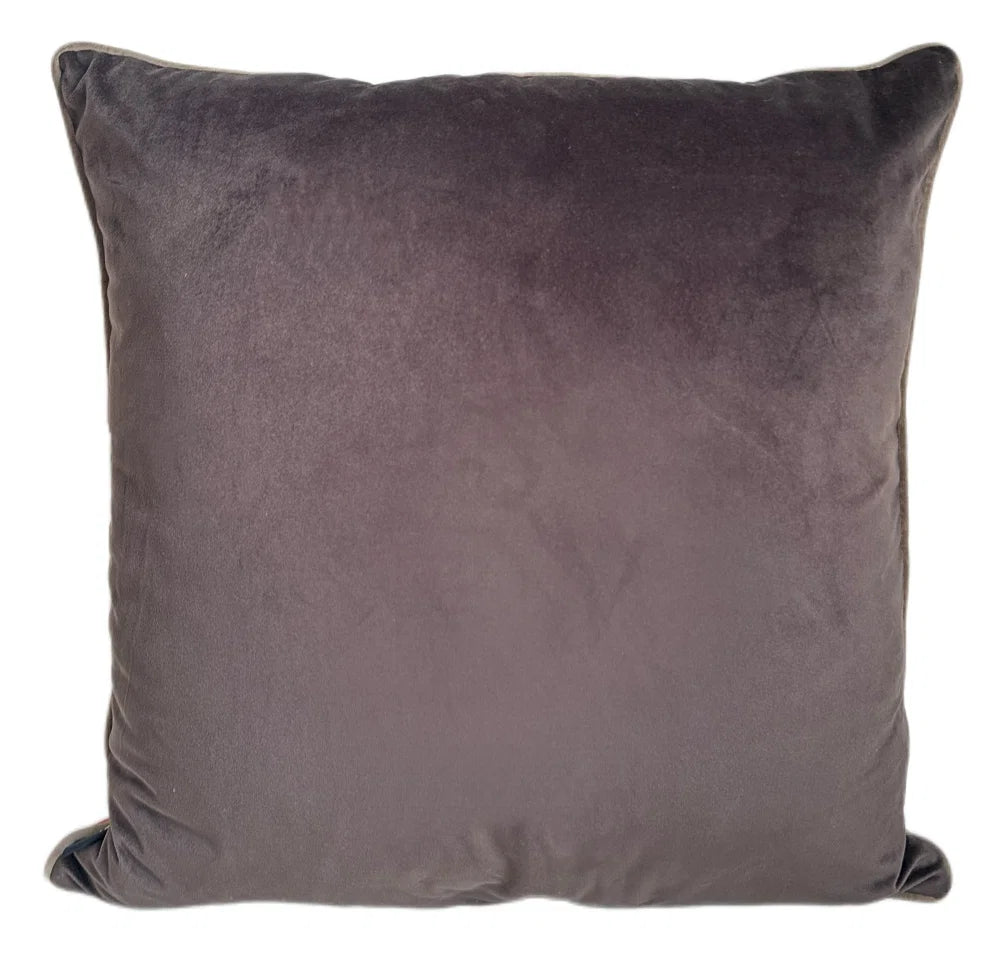 Malini Paul Moneypenny Twofaced Large Cushion – Orange & Chocolate
