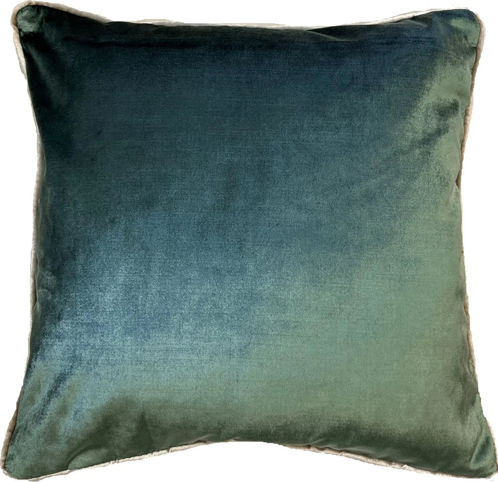 Malini Paul Moneypenny Twofaced Large Cushion – Sage & Gold