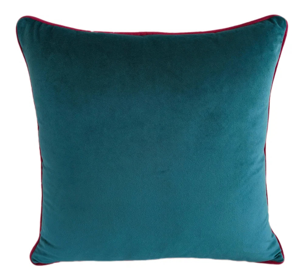 Malini Paul Moneypenny Twofaced Large Cushion – Teal And Fuschia