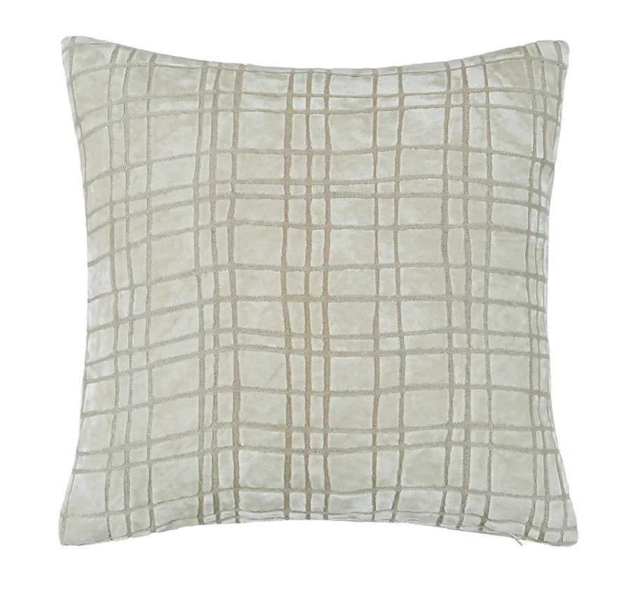 Malini Paul Monneypenny Drunkplaid Large Cushion – Ivory