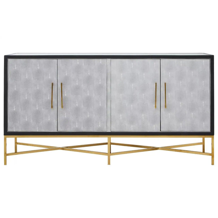 Mallory Sideboard in Brushed Gold and Grey Shagreen