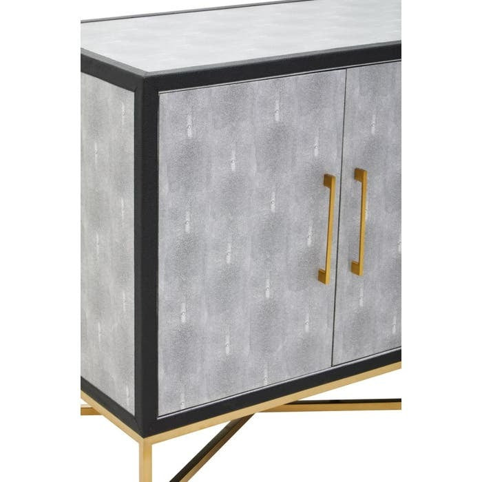 Mallory Sideboard in Brushed Gold and Grey Shagreen