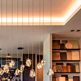Maretti Lighting Glass Jewel 10-Light Hanging Lamp – Bronze QF