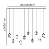 Maretti Lighting Glass Jewel 10-Light Hanging Lamp – Bronze QF