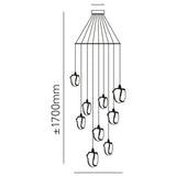 Maretti Lighting Glass Jewel Pendant 9 Light Spreader – Bronze